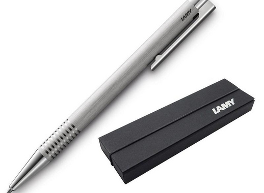 Ручка шариковая Lamy 206 Logo Brushed M16 цвет чернил синий цвет корпуса серебристый (артикул производителя 4026752)